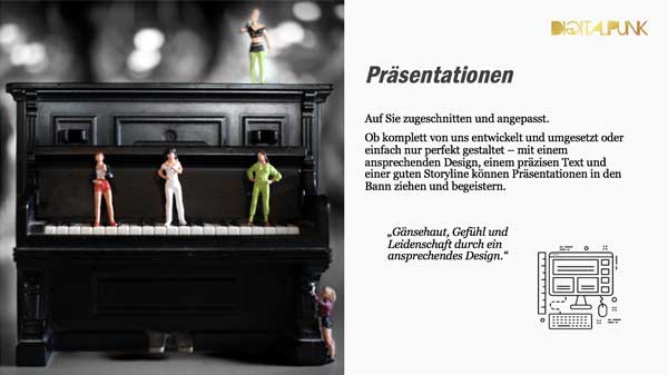 Powerpoint-Seite für Präsentationen