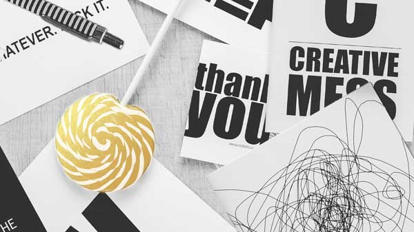 Goldener Lolly und Text